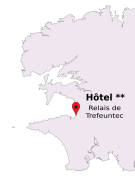 Hôtel Relais de Trefeuntec carte de Bretagne, Finistère, logement GR34